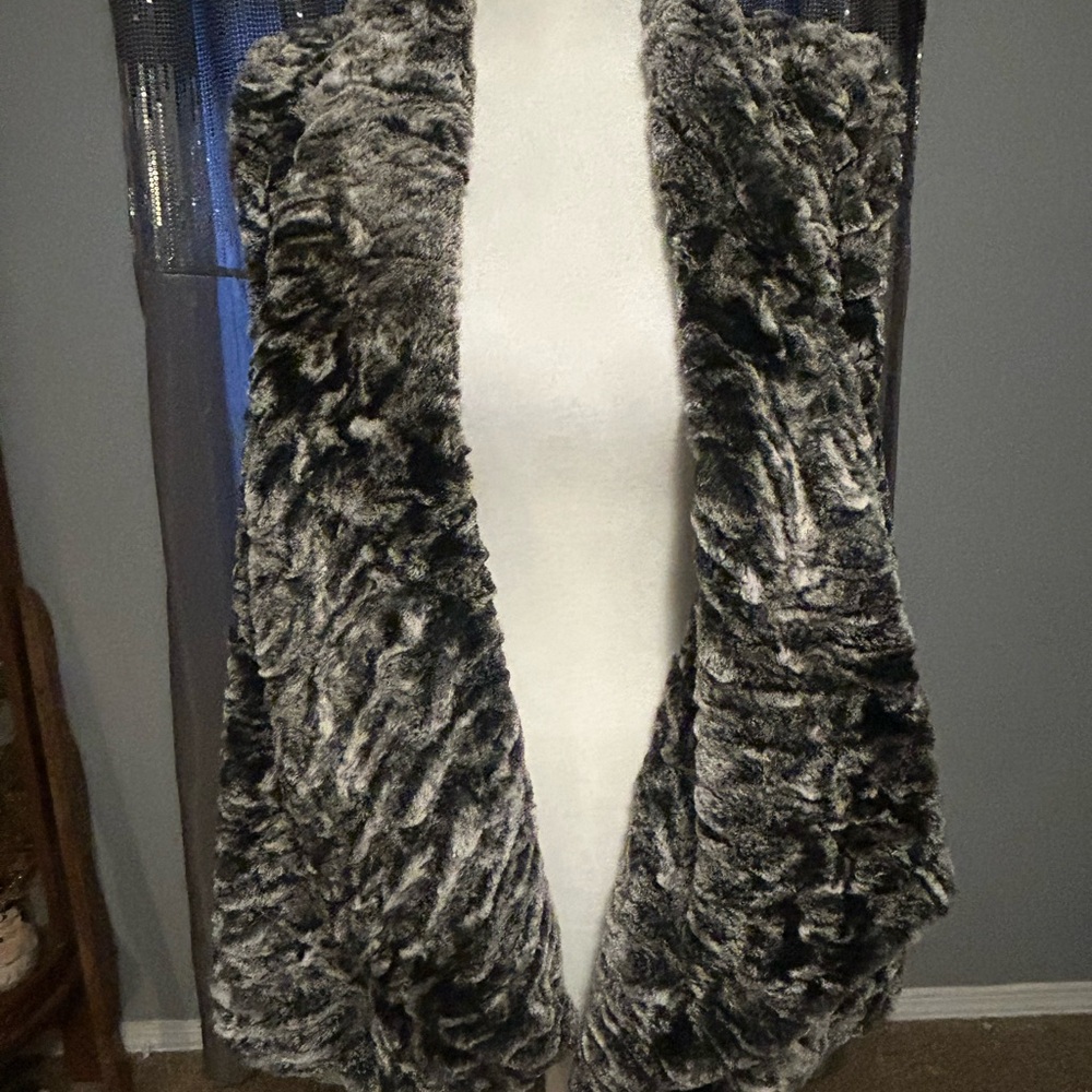 BKE Gray Faux Fur Vest